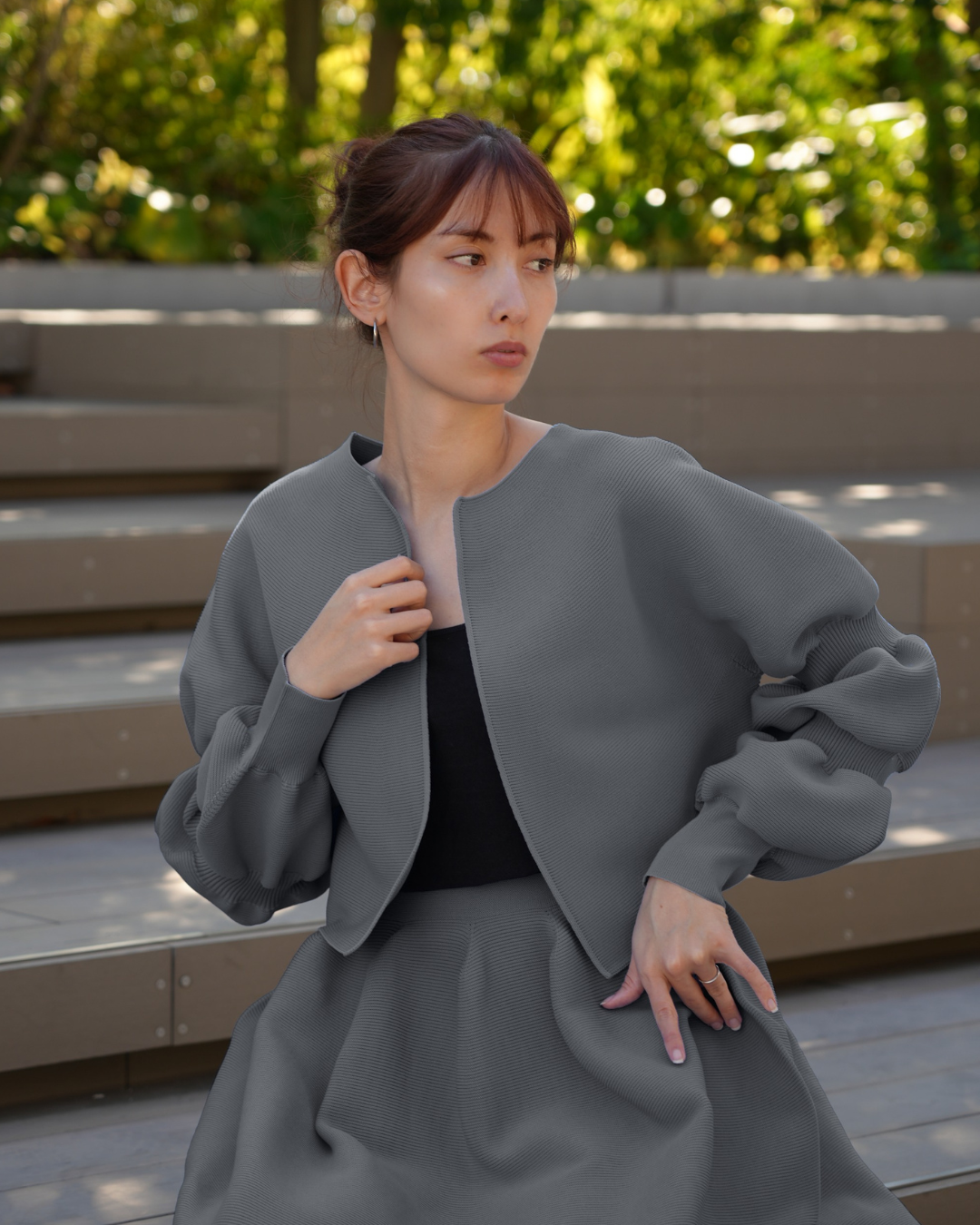 デザインスリーブカーディガン