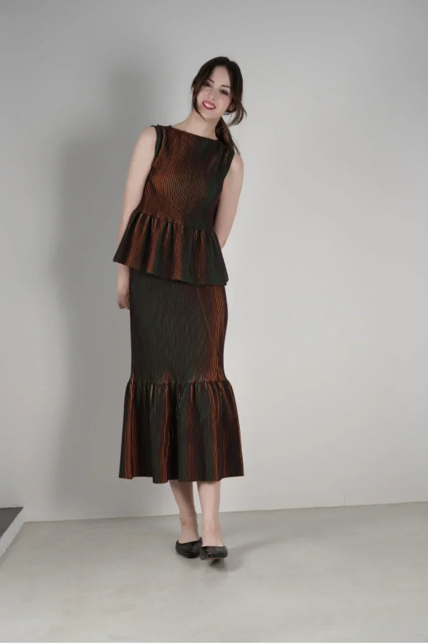 3Dプリーツペプラム