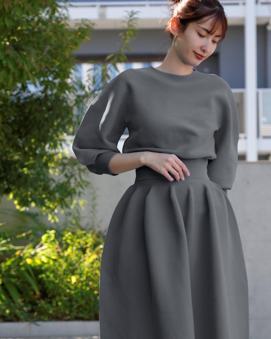 長袖ガータープルオーバー