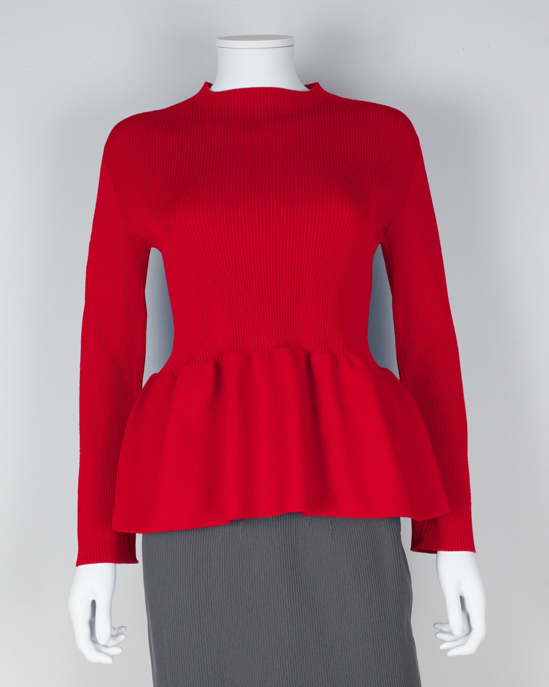 Long-sleeved peplum pullover