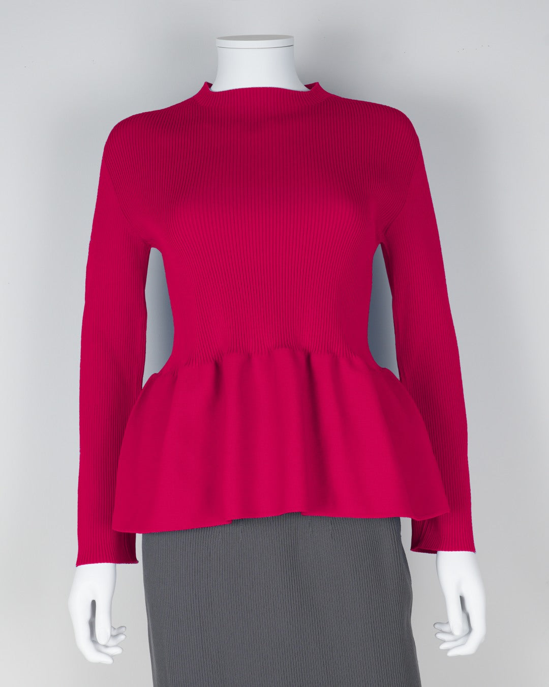 Long-sleeved peplum pullover