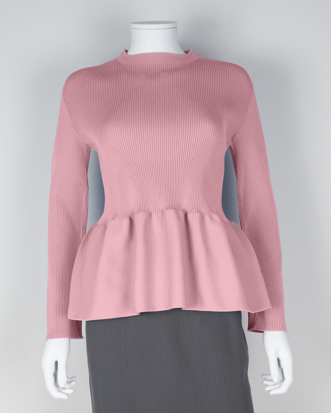 Long-sleeved peplum pullover