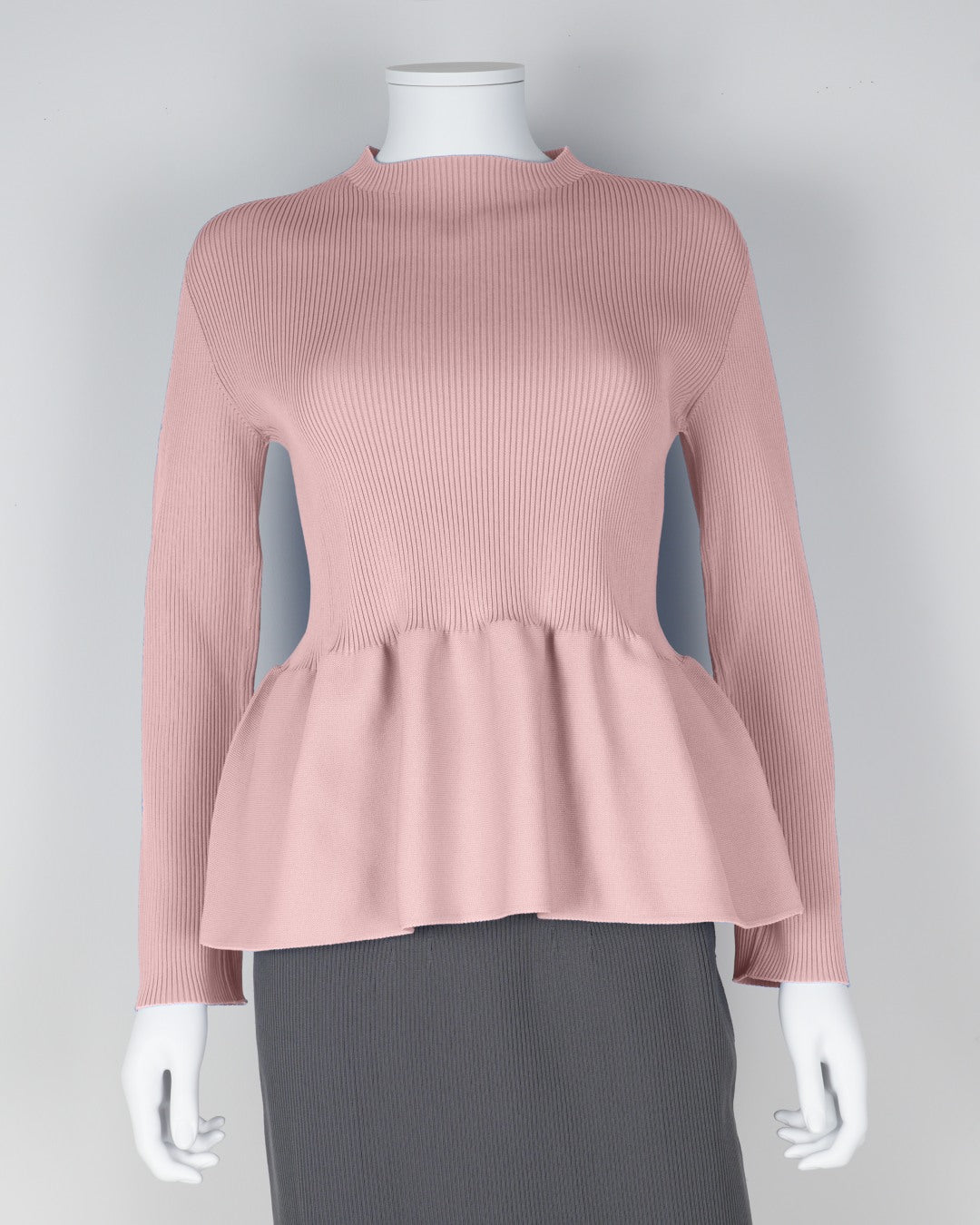 Long-sleeved peplum pullover