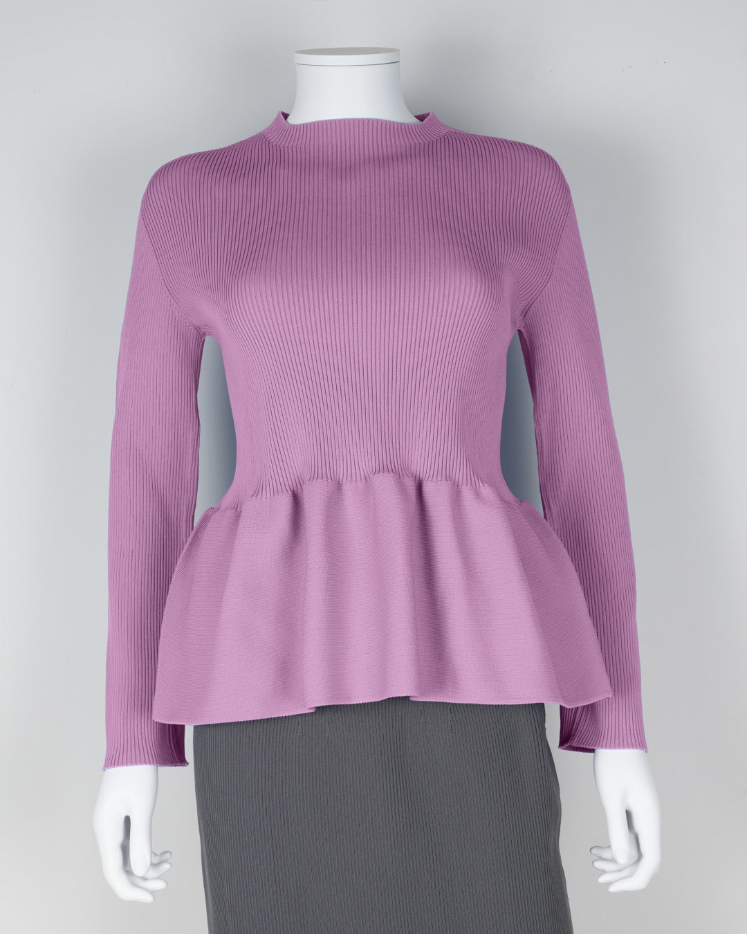 長袖ペプラムプルオーバー