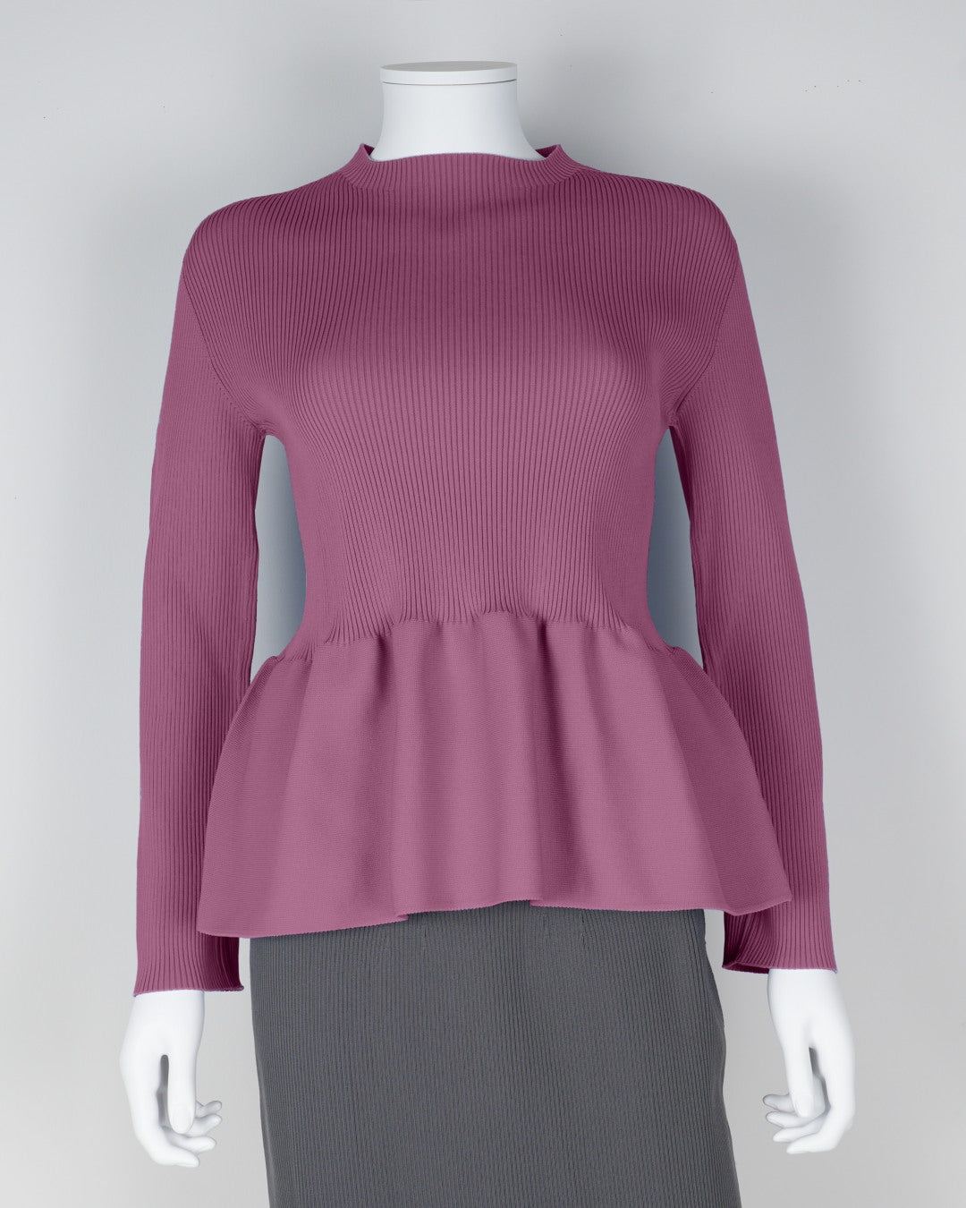 Long-sleeved peplum pullover
