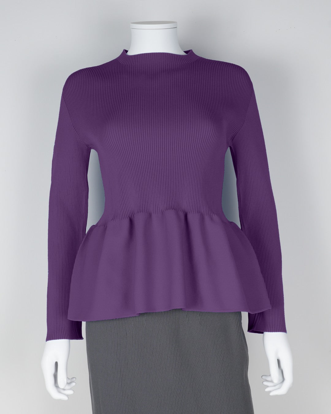 Long-sleeved peplum pullover