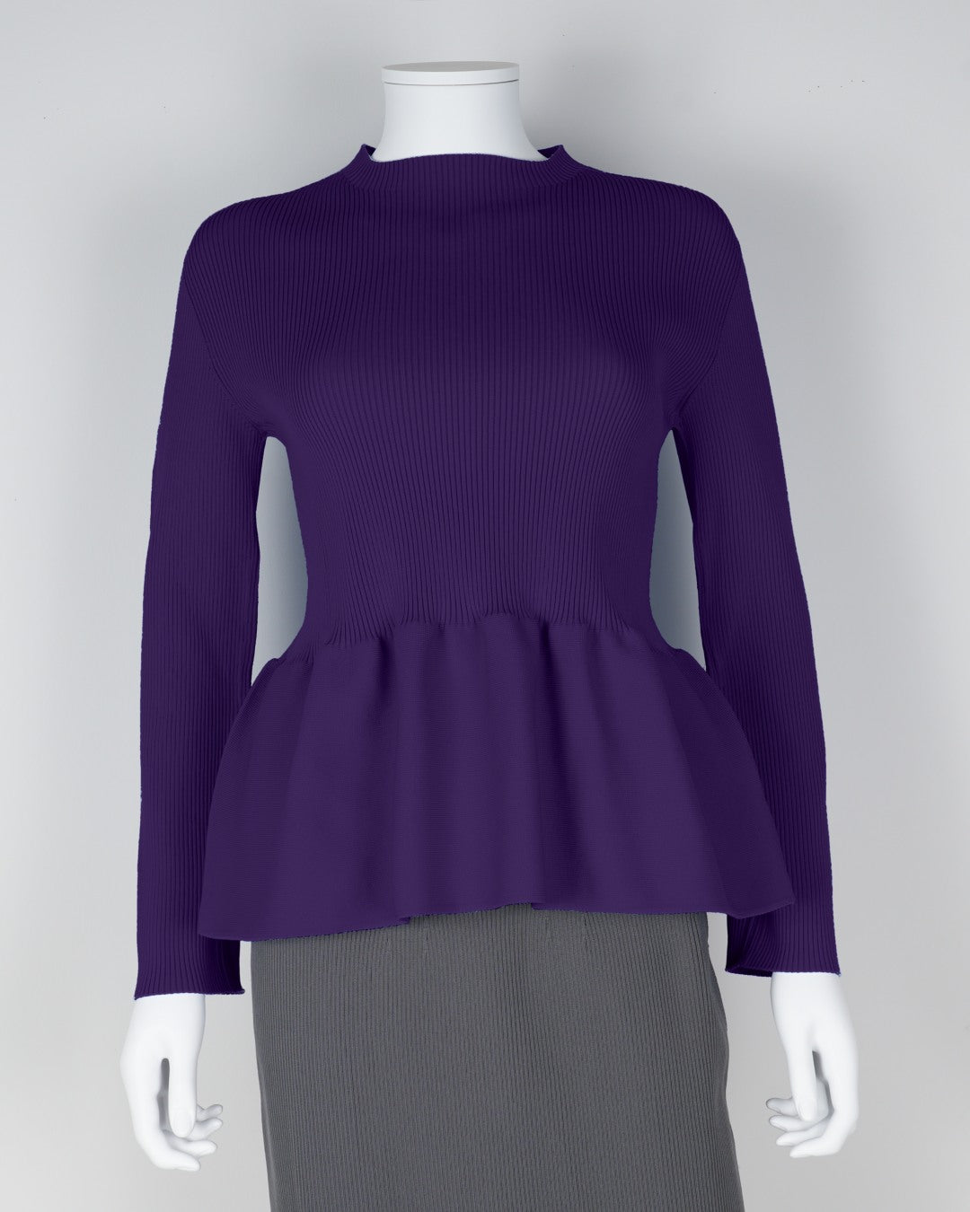Long-sleeved peplum pullover