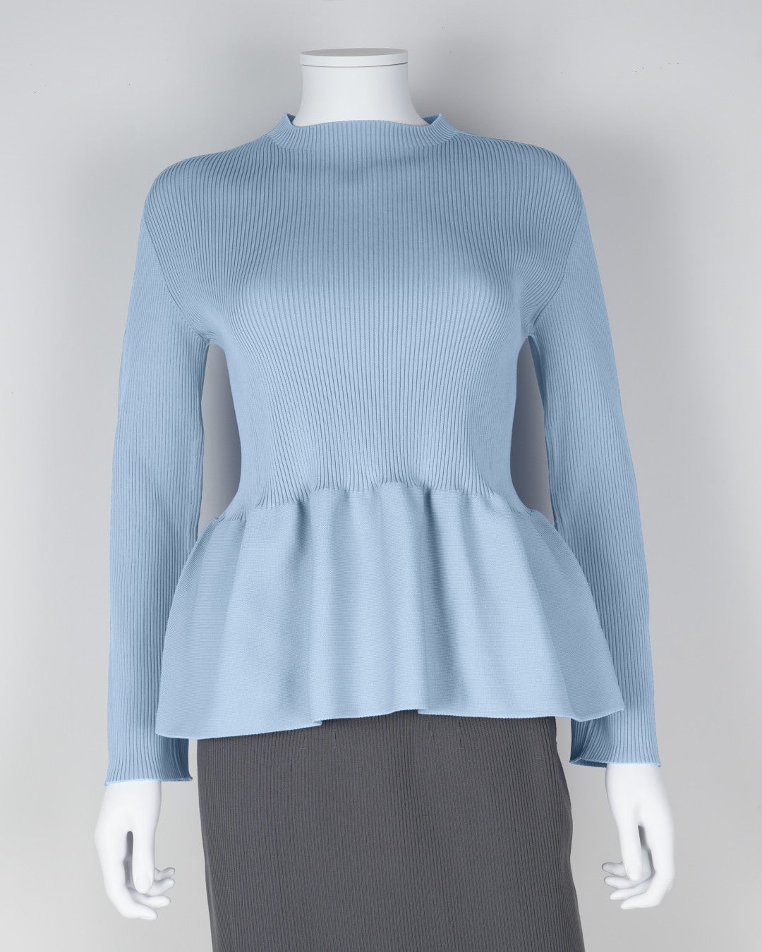 Long-sleeved peplum pullover