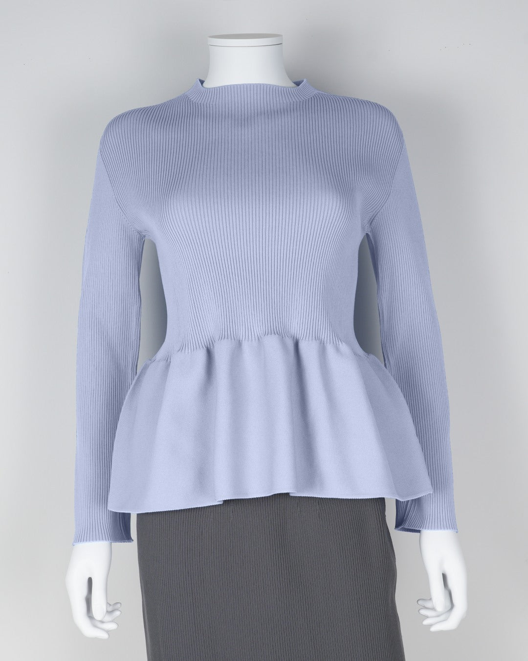 Long-sleeved peplum pullover