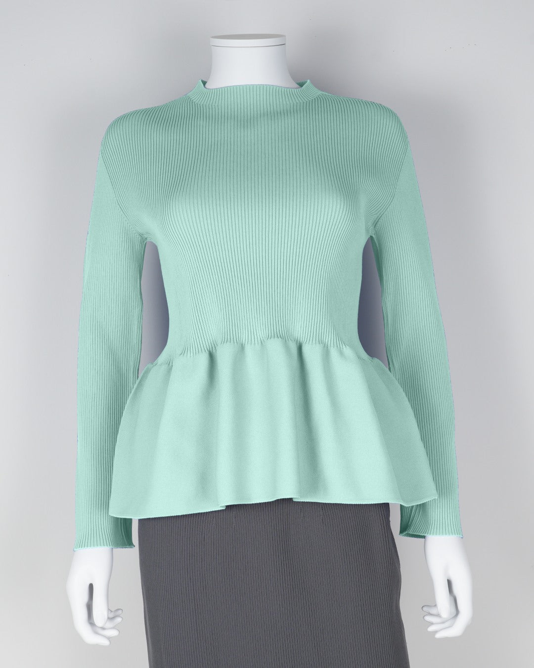 Long-sleeved peplum pullover