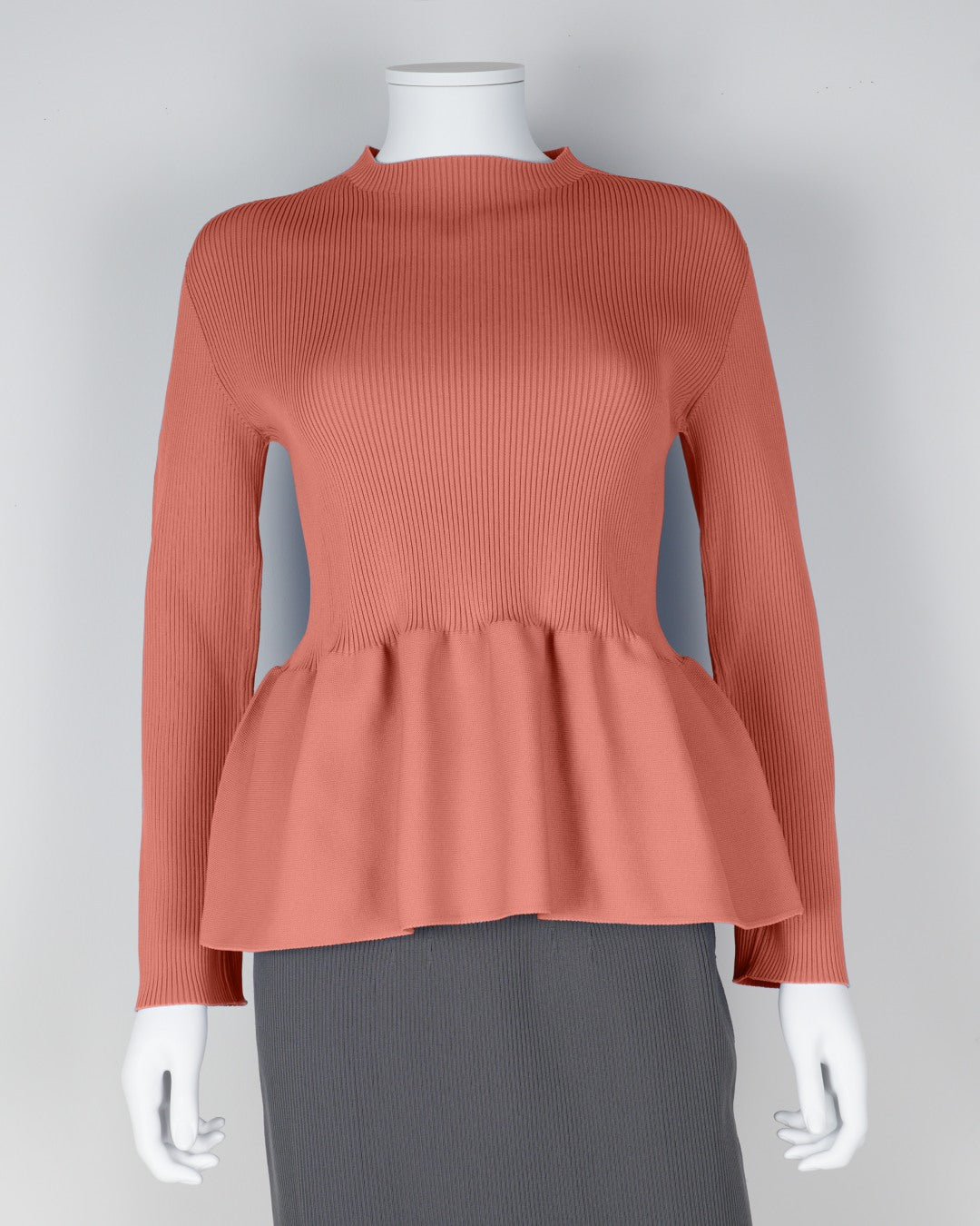 Long-sleeved peplum pullover