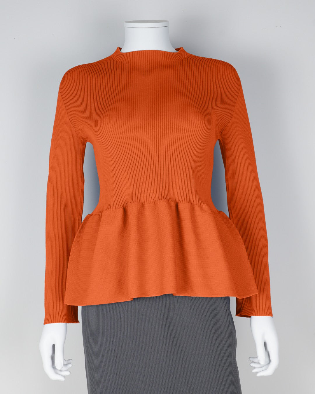 Long-sleeved peplum pullover