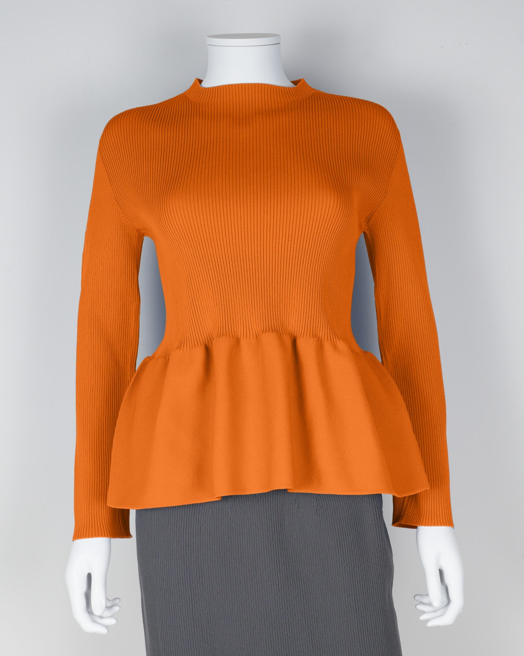 Long-sleeved peplum pullover