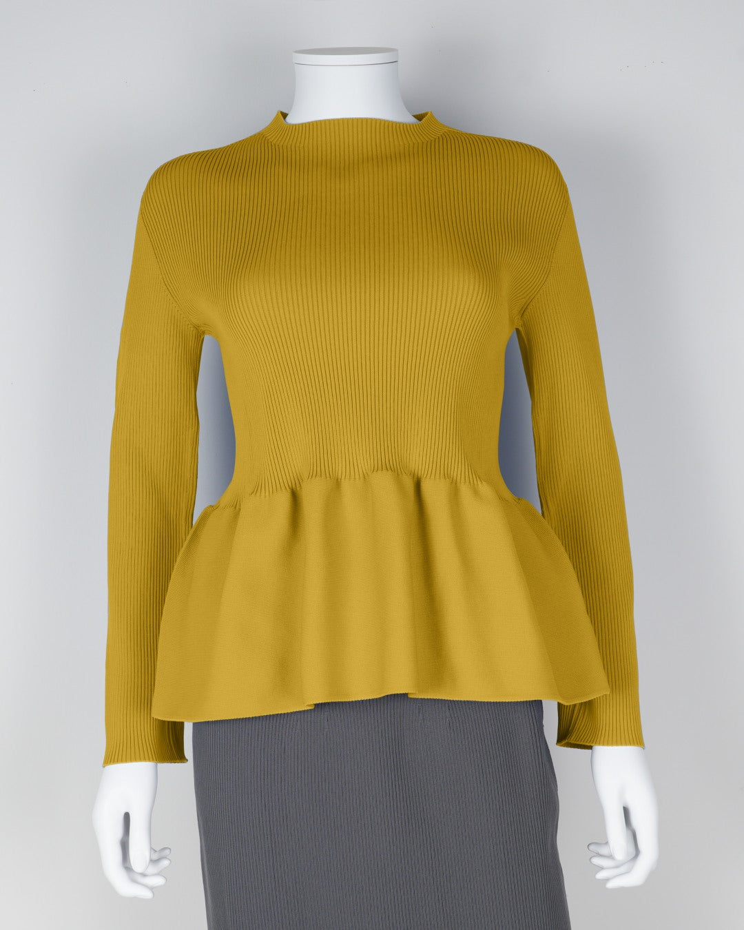 Long-sleeved peplum pullover