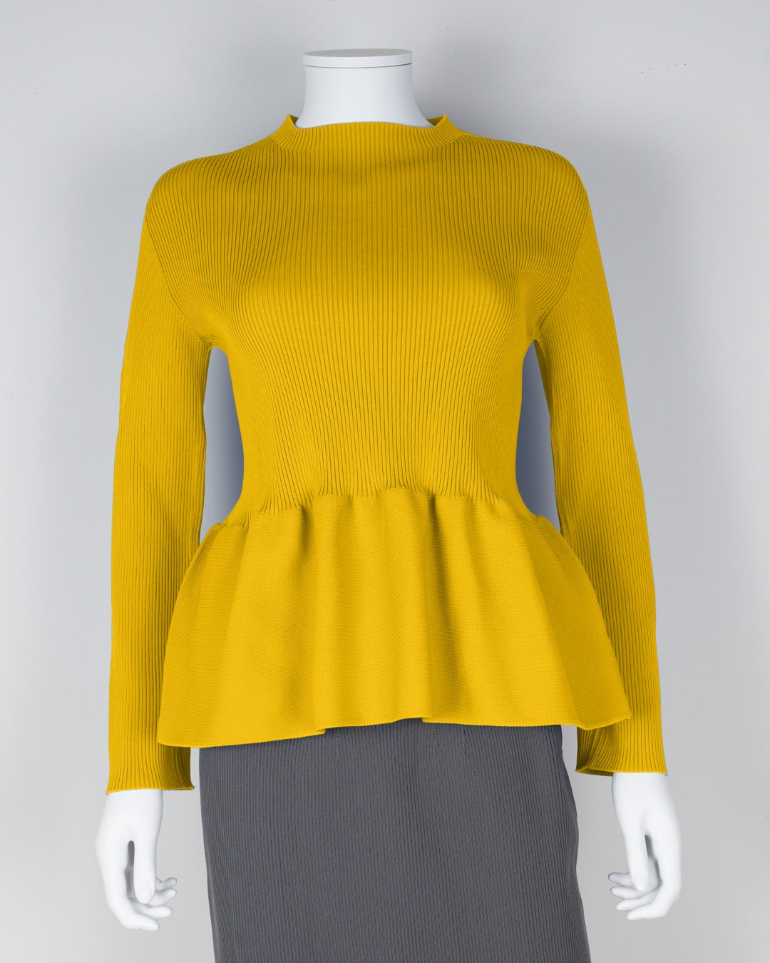 Long-sleeved peplum pullover