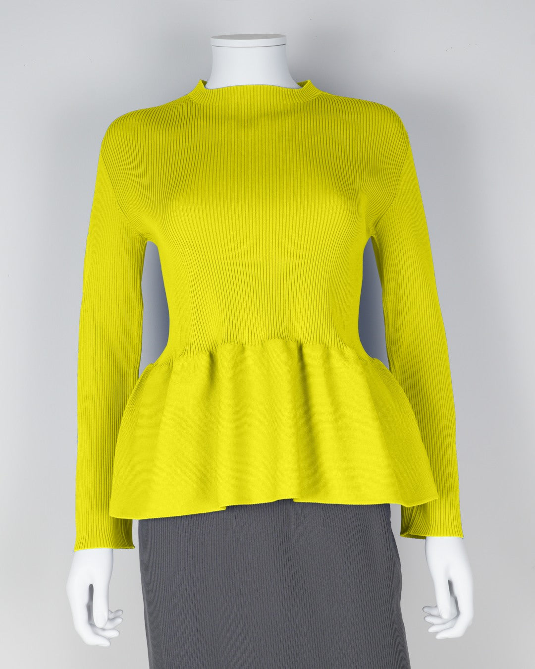 Long-sleeved peplum pullover