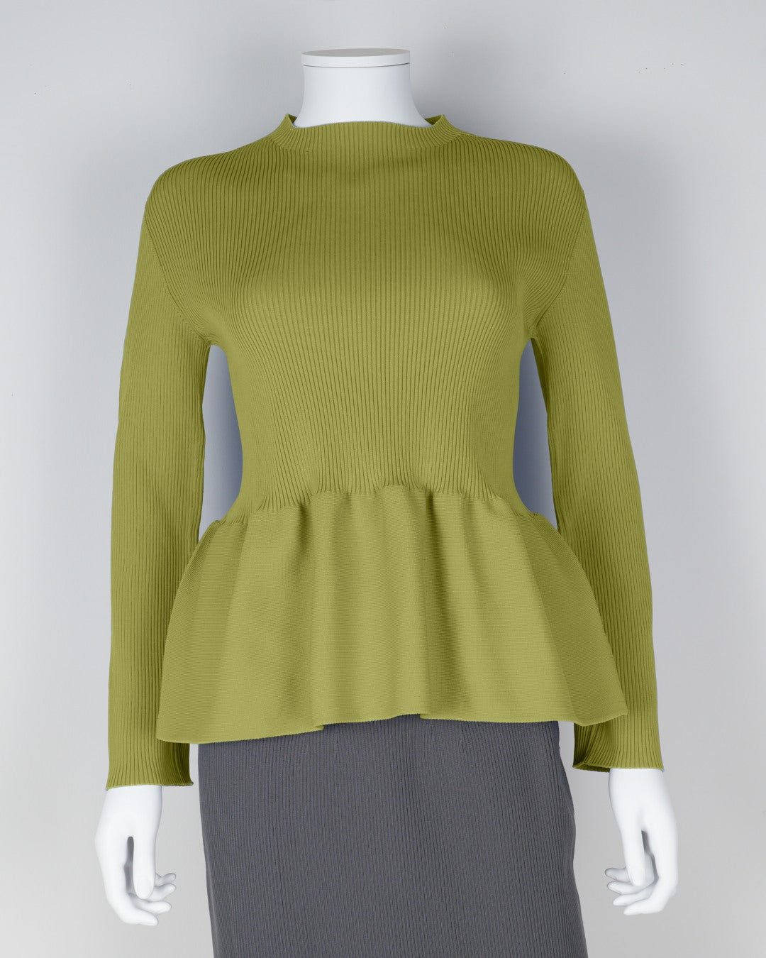Long-sleeved peplum pullover