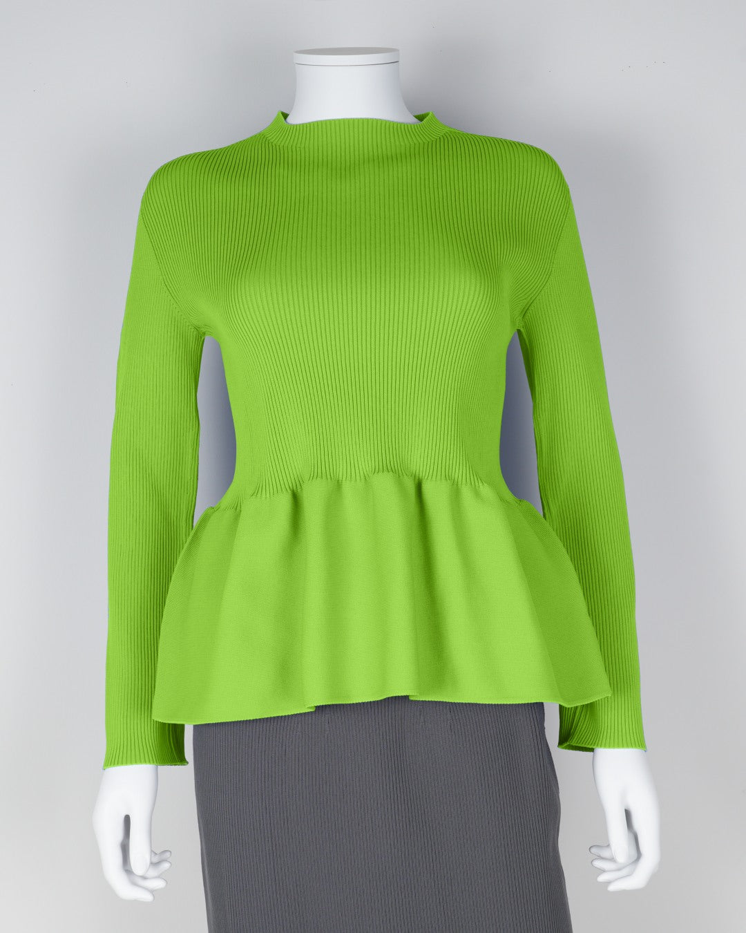 Long-sleeved peplum pullover