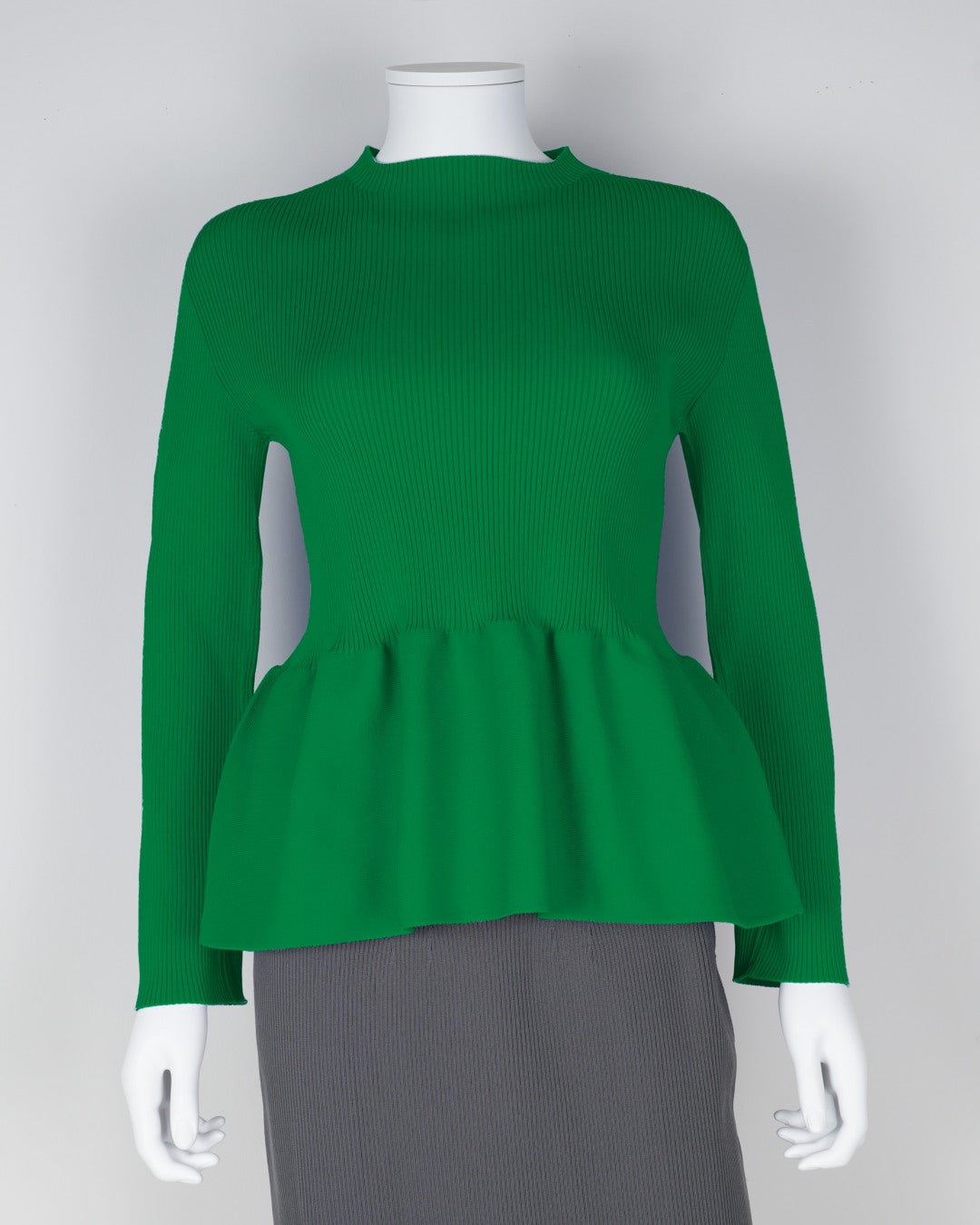 Long-sleeved peplum pullover