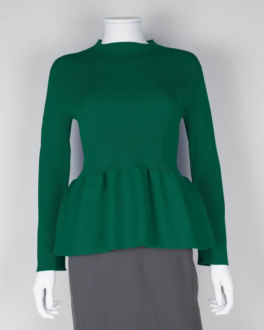 Long-sleeved peplum pullover