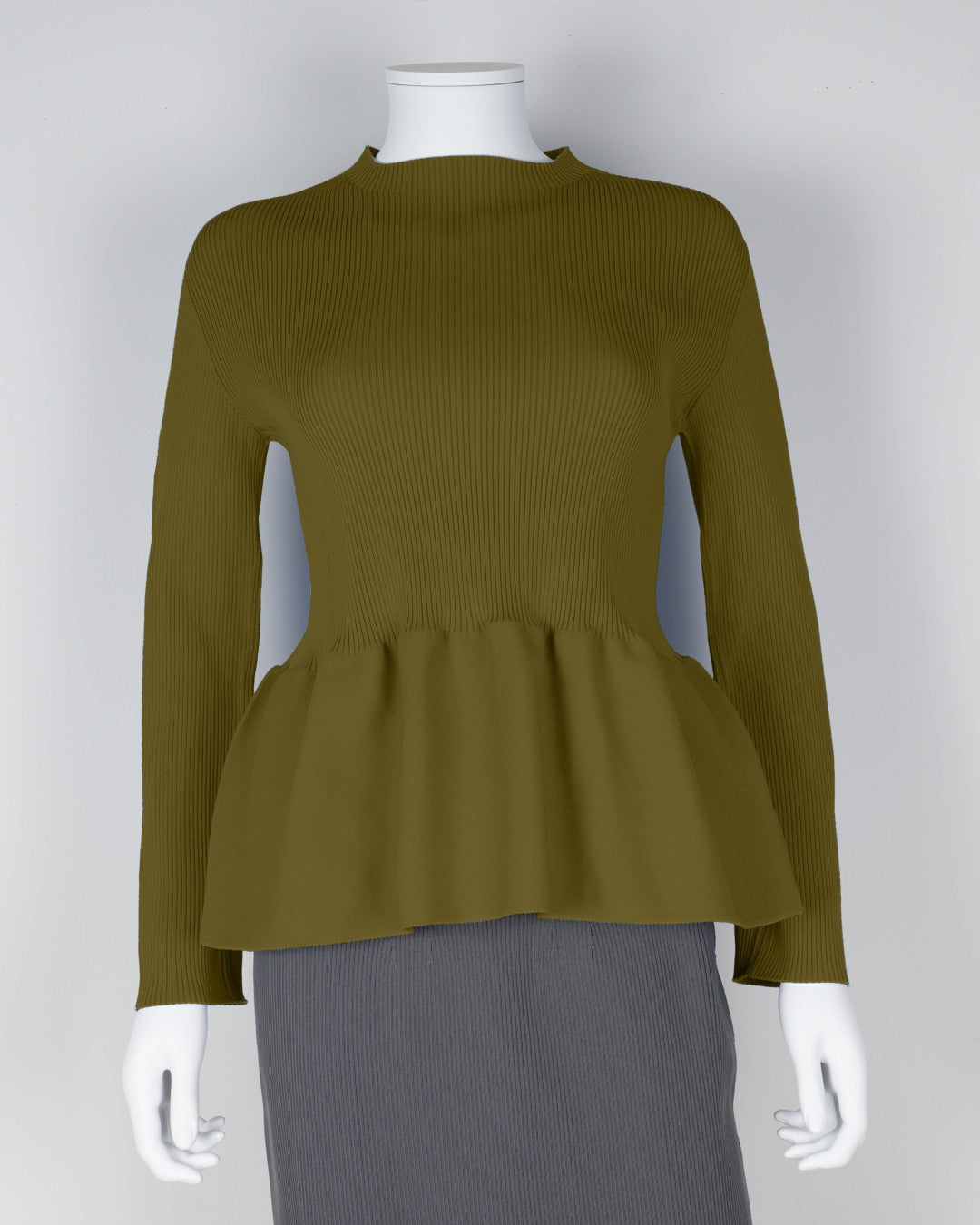 Long-sleeved peplum pullover