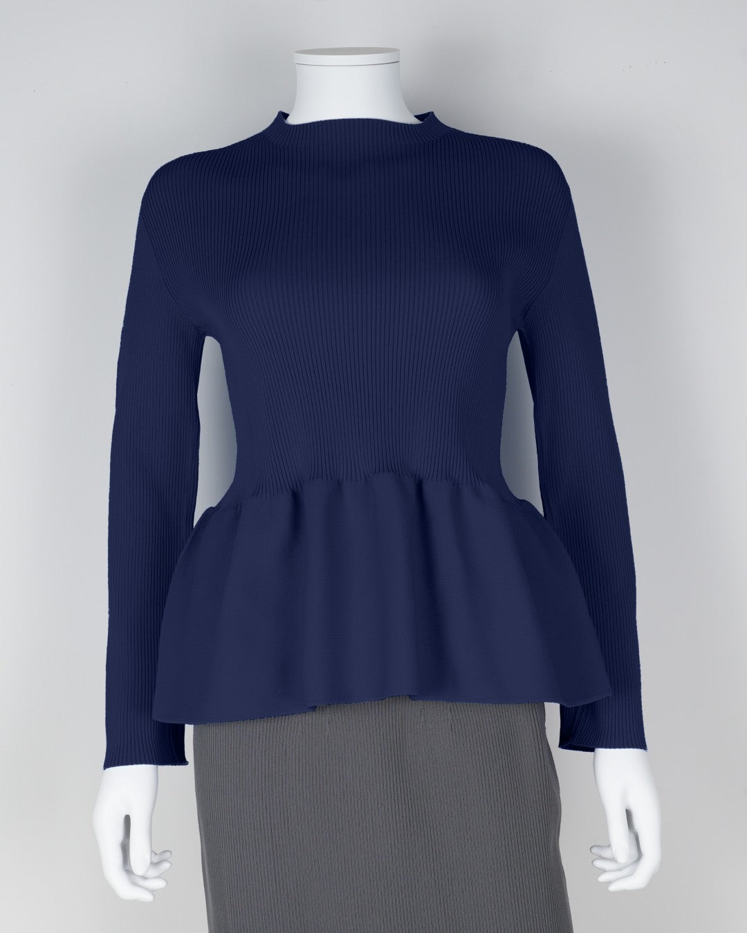 Long-sleeved peplum pullover