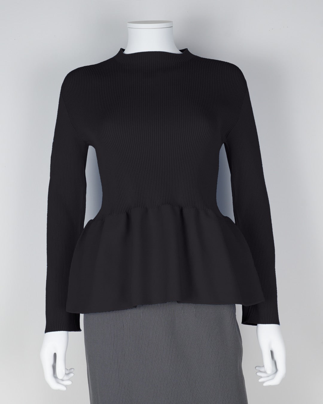 Long-sleeved peplum pullover