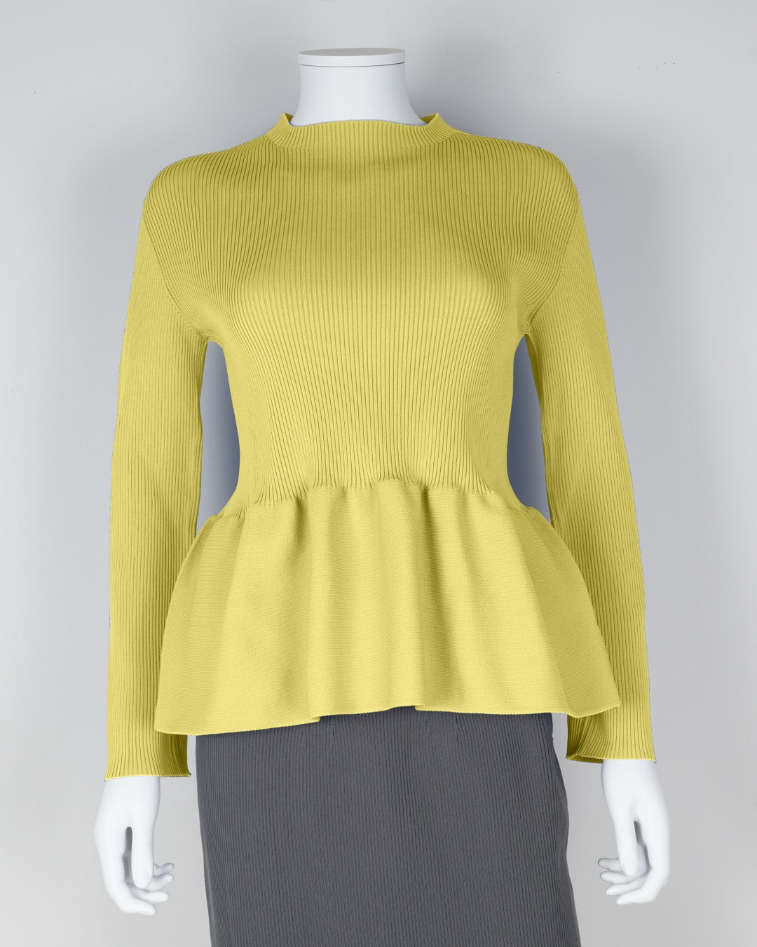 Long-sleeved peplum pullover