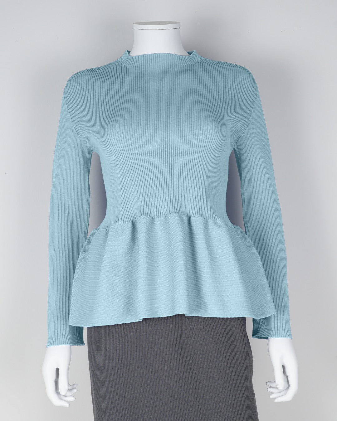Long-sleeved peplum pullover