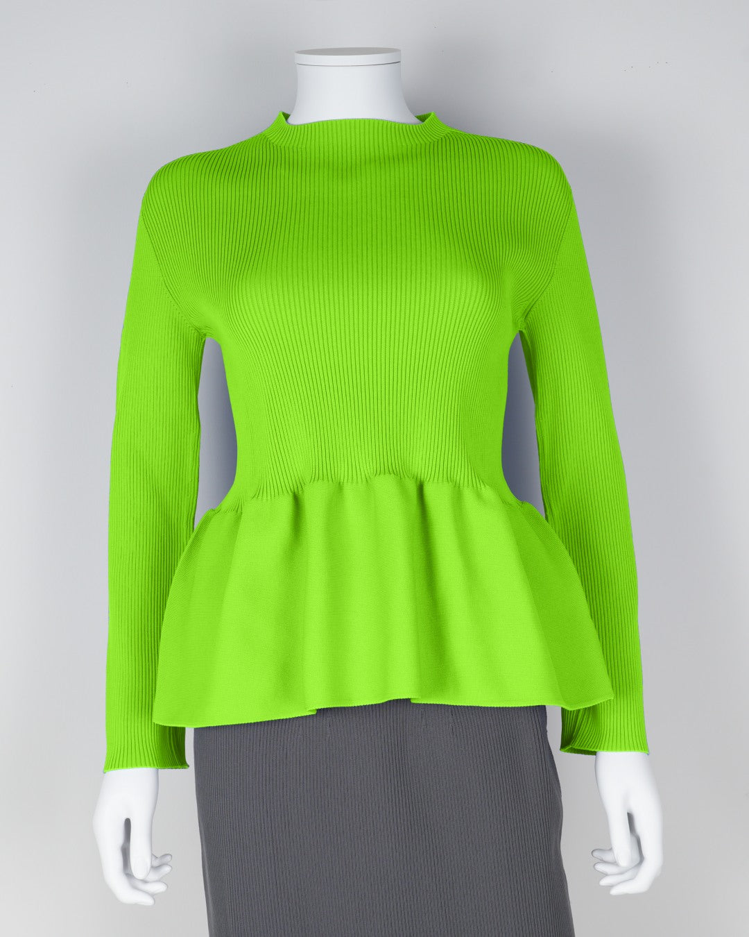Long-sleeved peplum pullover
