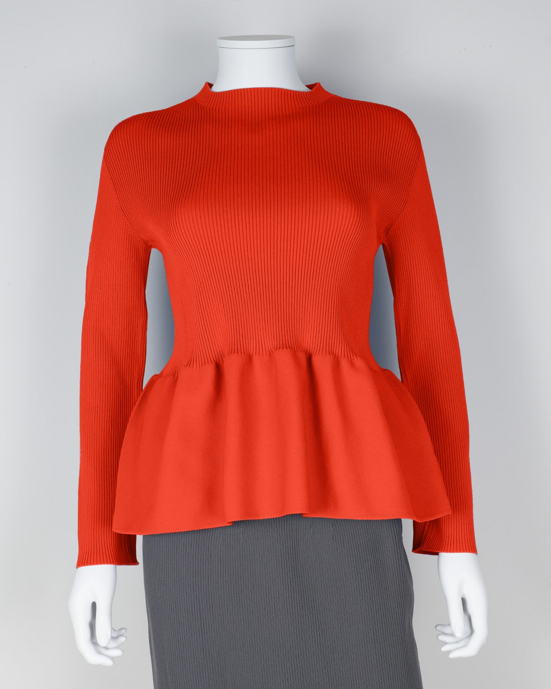 Long-sleeved peplum pullover