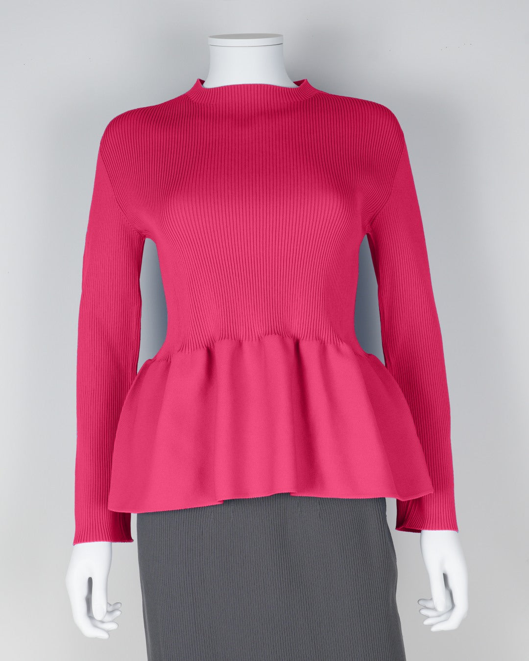 Long-sleeved peplum pullover