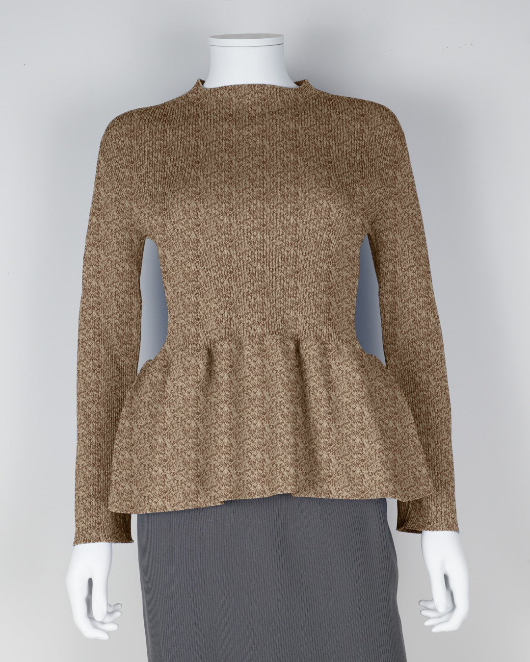 Long-sleeved peplum pullover