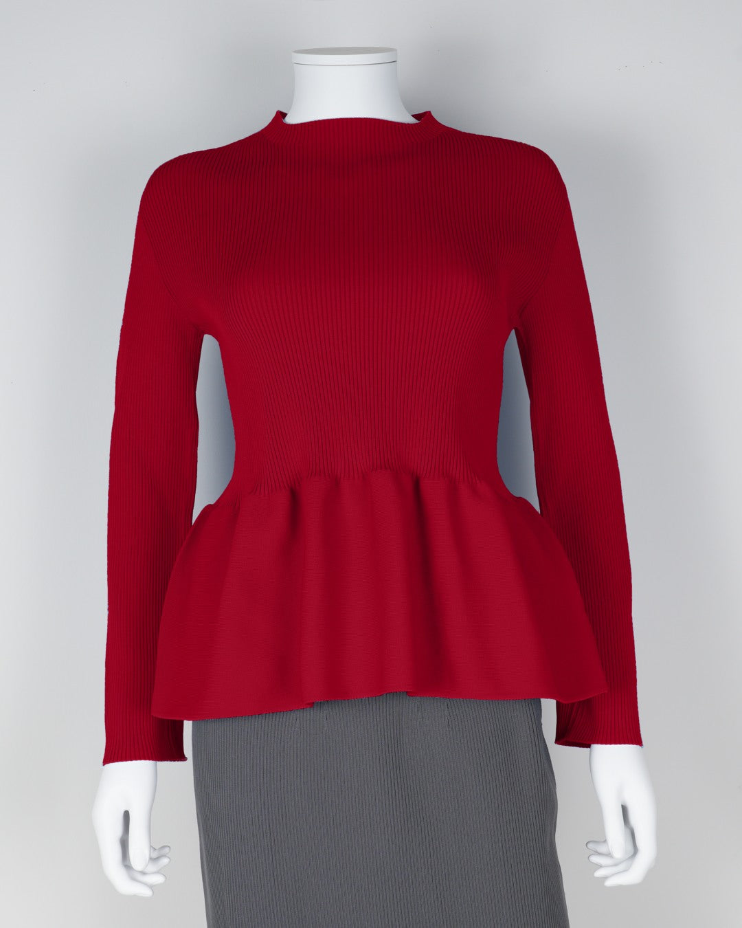 Long-sleeved peplum pullover
