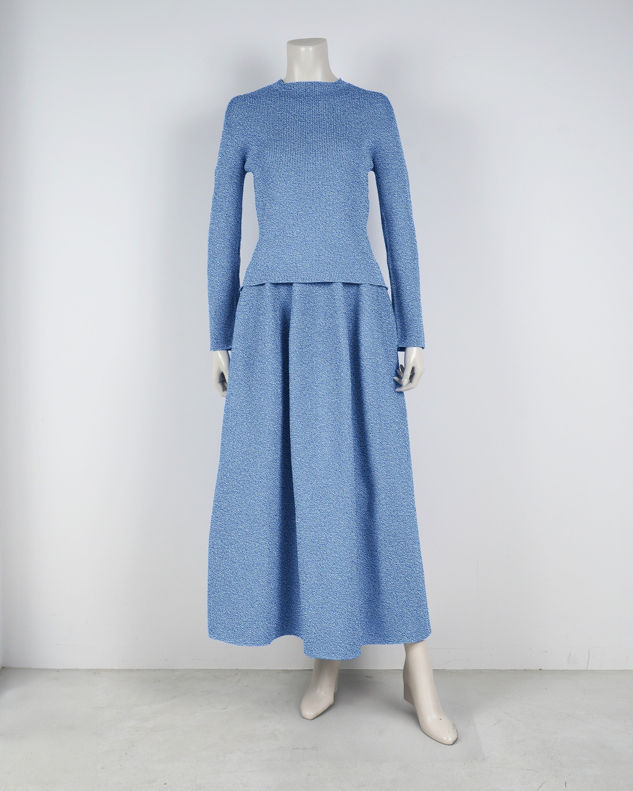 長袖リブ×コクーンスカート【返品交換対象商品】