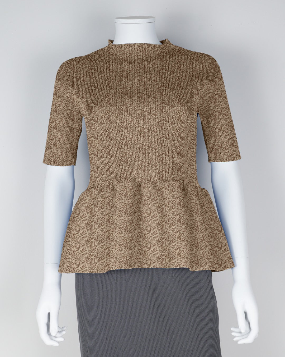 Short-sleeved peplum pullover