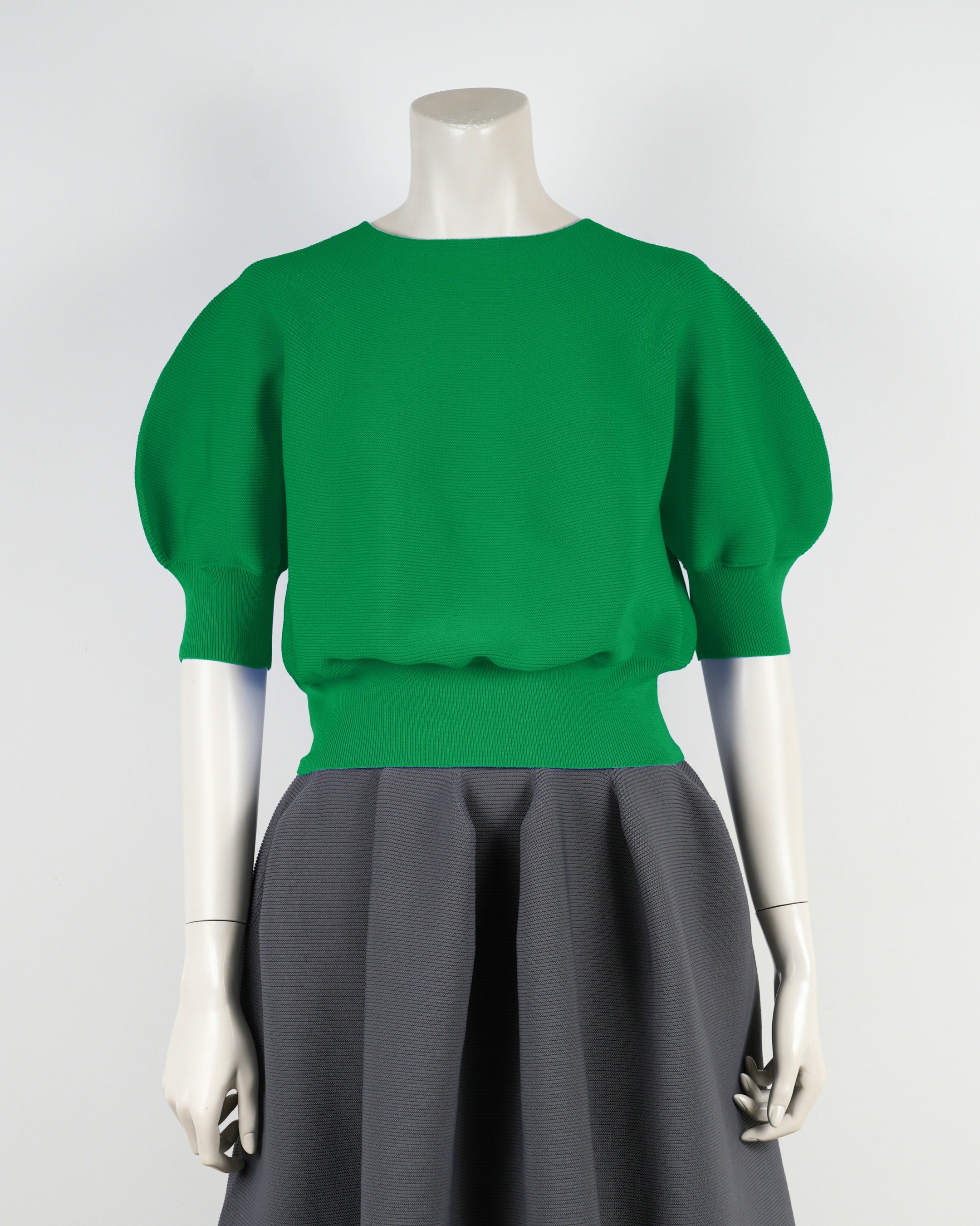 Short-sleeved garter pullover