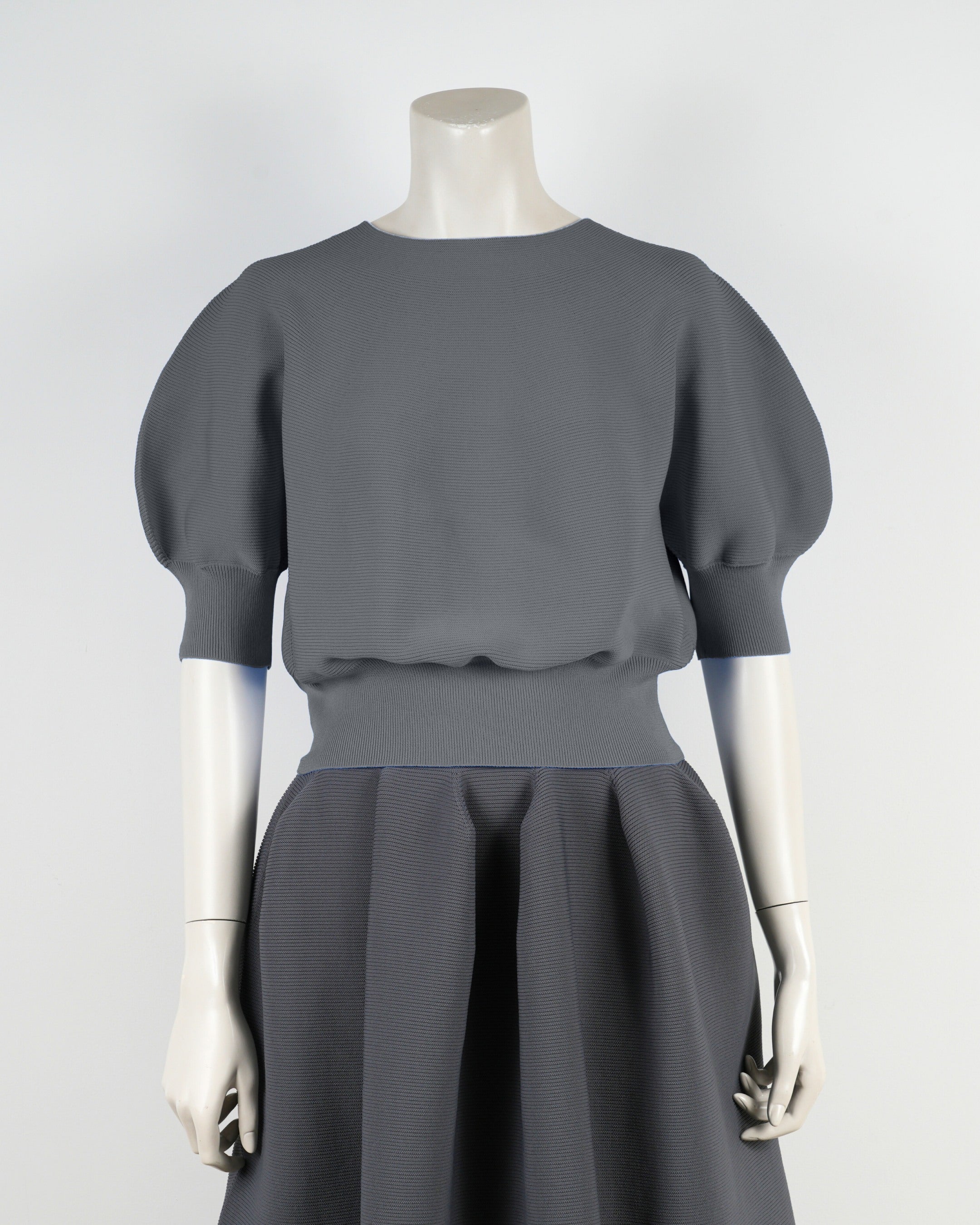 Short-sleeved garter pullover