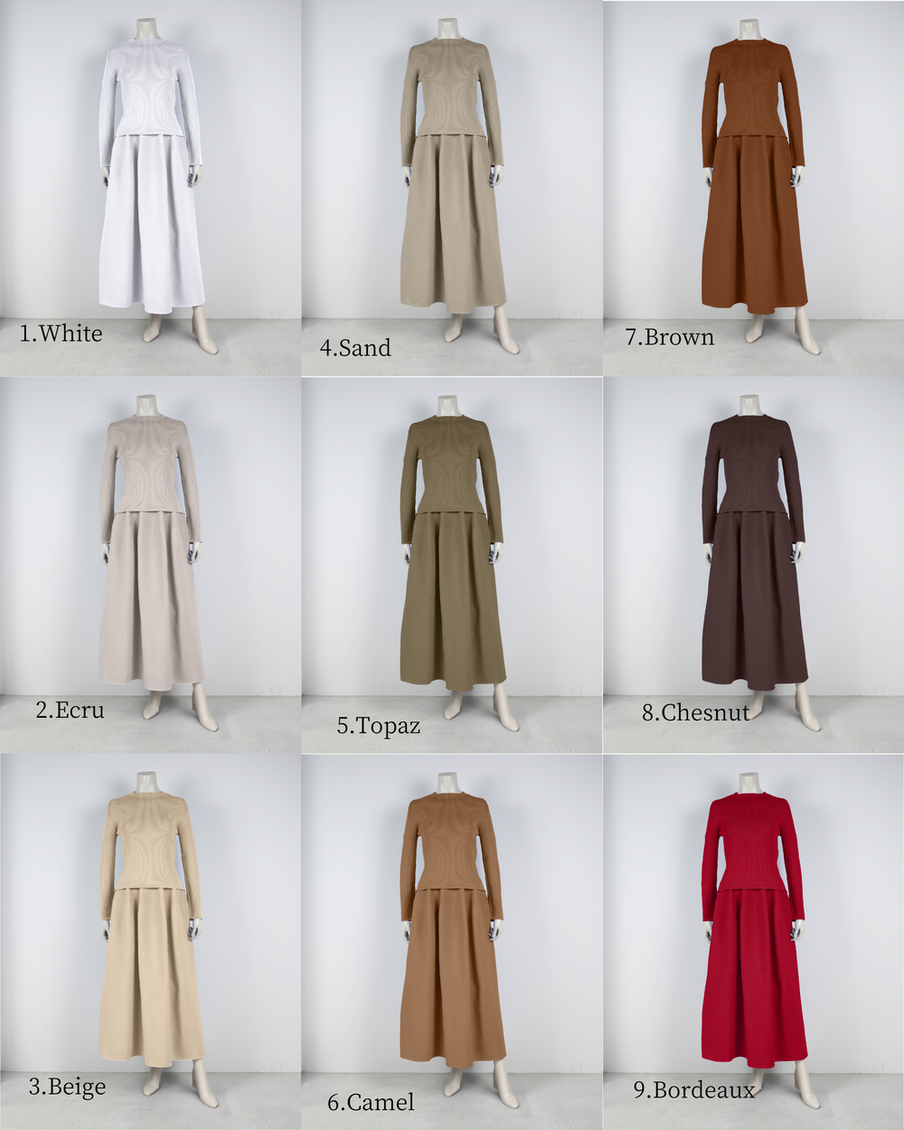 【画像用】長袖リブ×コクーンスカート