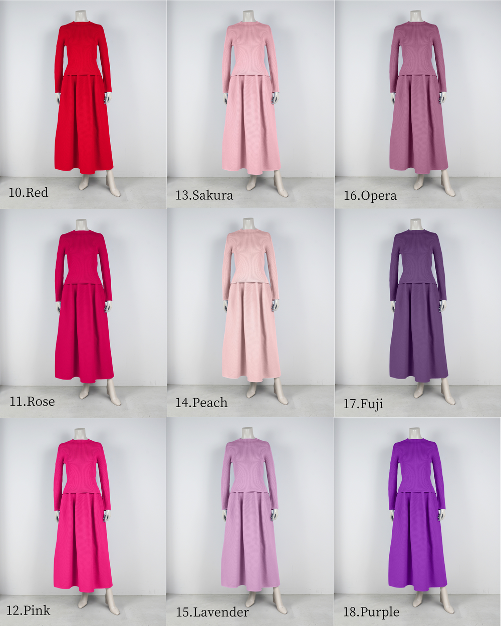 【画像用】長袖リブ×コクーンスカート