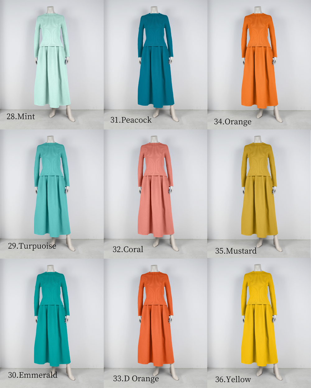 【画像用】長袖リブ×コクーンスカート