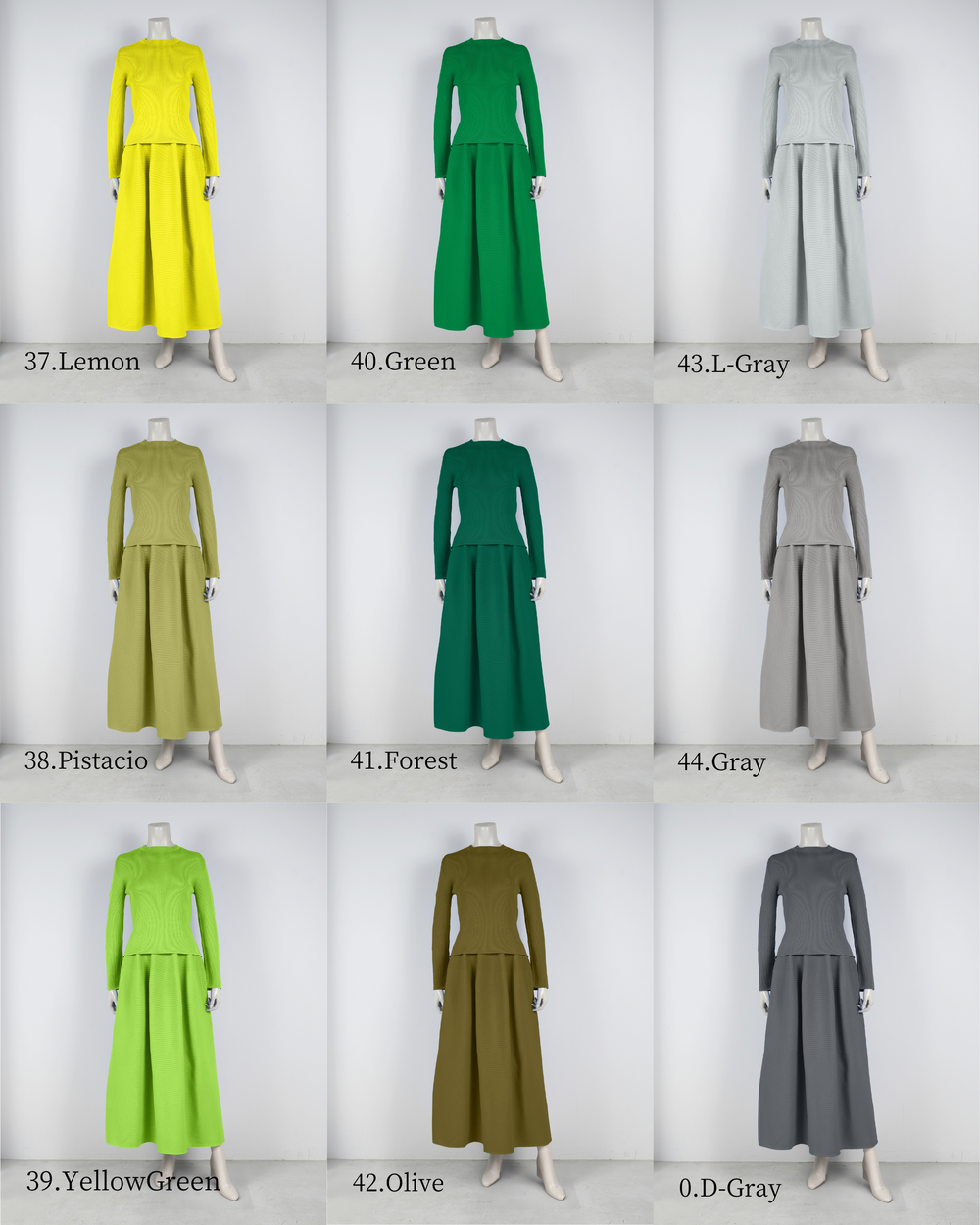 【画像用】長袖リブ×コクーンスカート