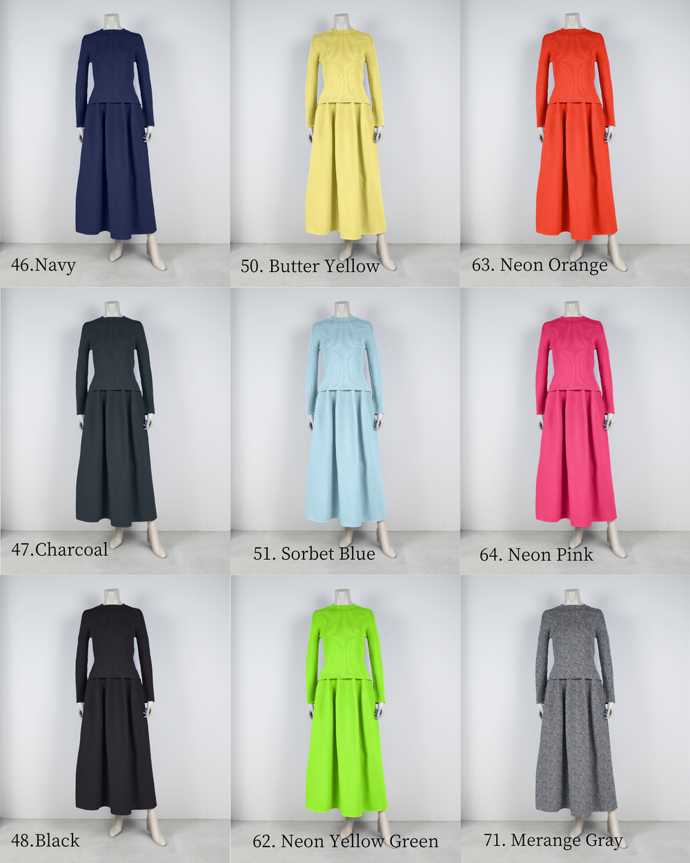 【画像用】長袖リブ×コクーンスカート