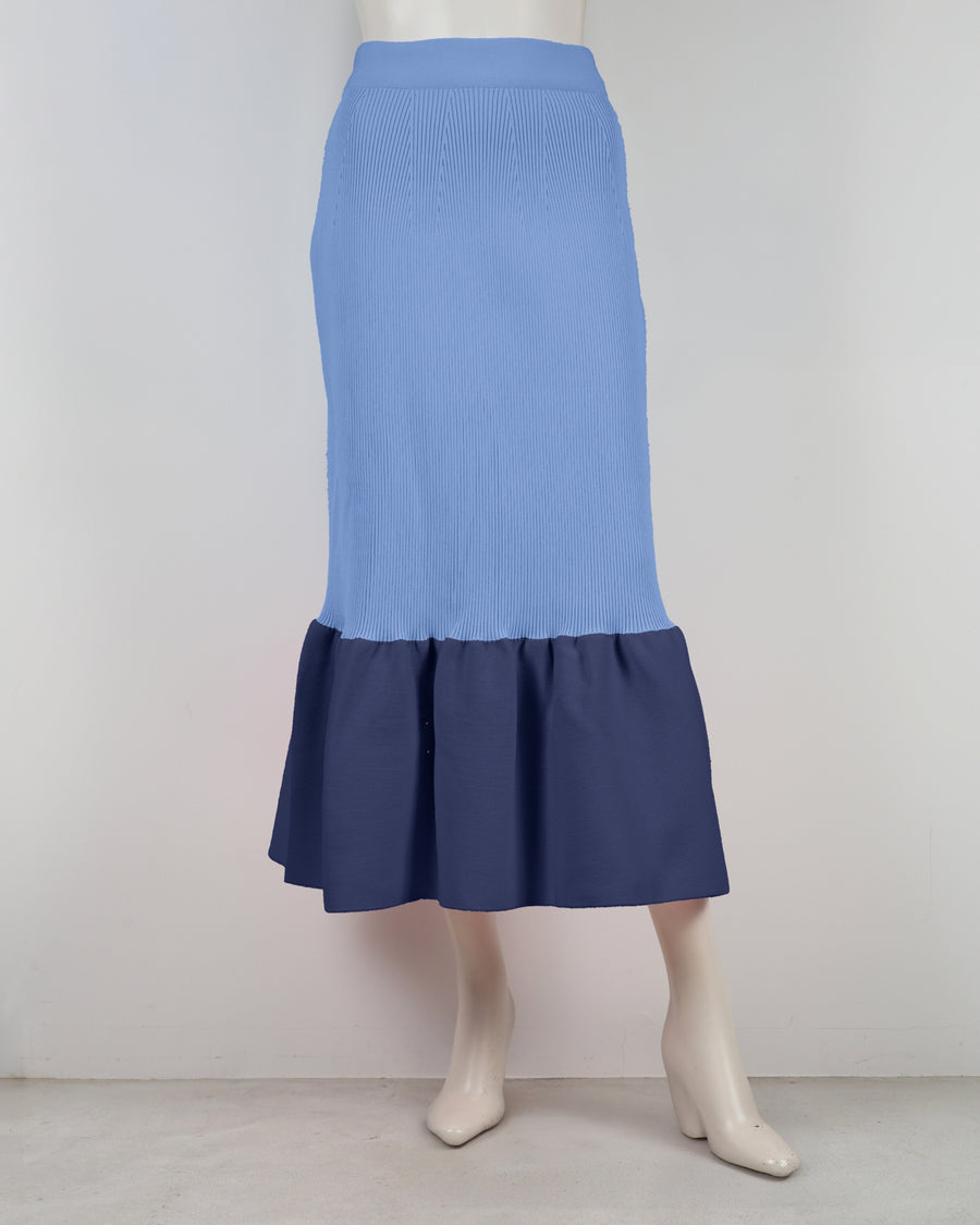 Patterned Mermaid Skirt-A｜24.サックス
