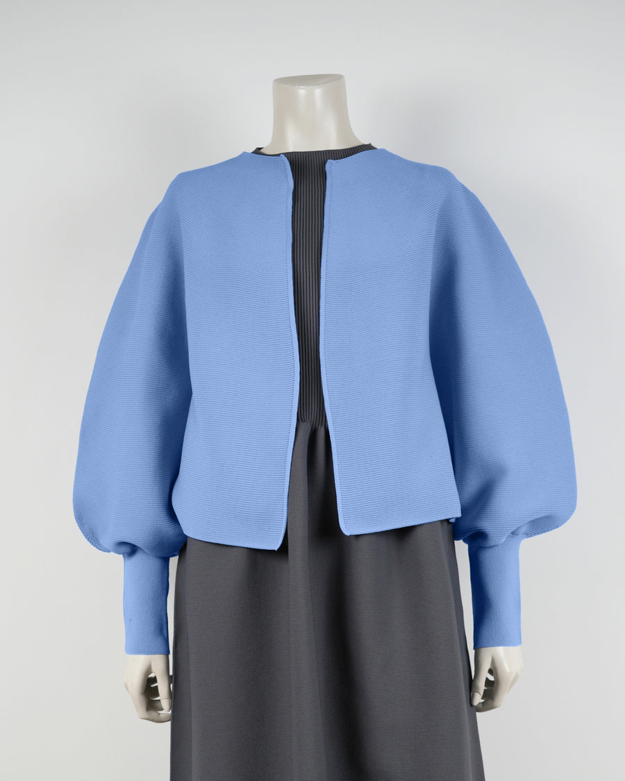 Long Sleeve Garter Stitch Cardigan｜24.サックス