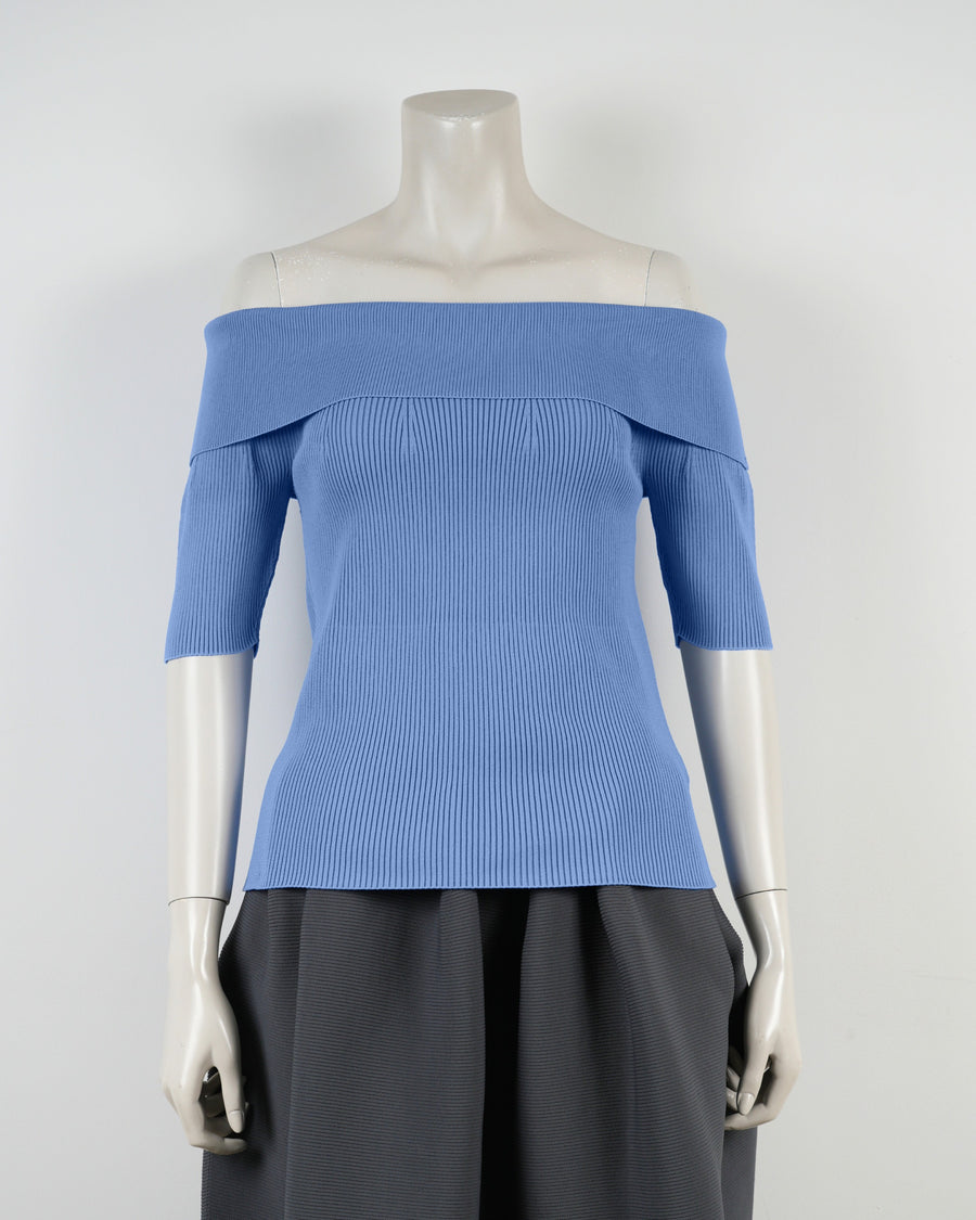 Short Sleeve Off Shoulder Top｜24.サックス