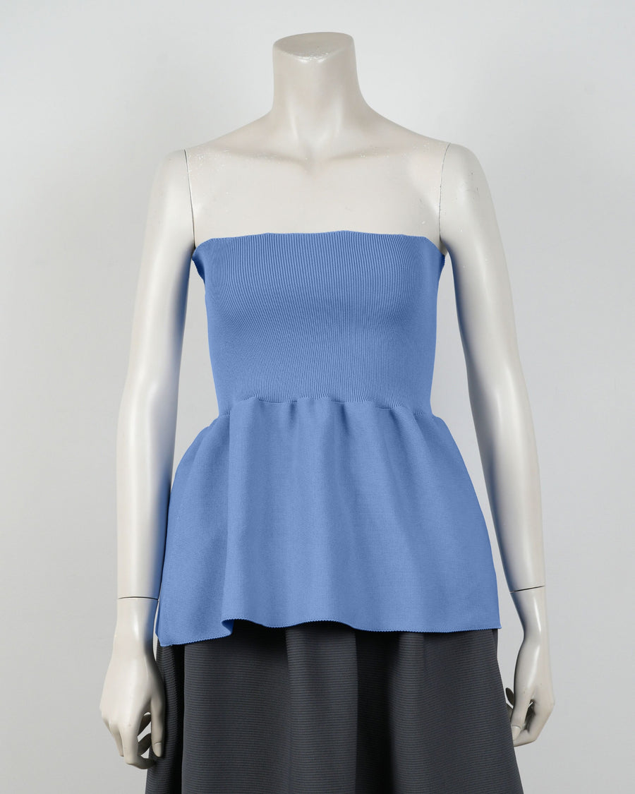 Strapless Peplum Top｜24.サックス